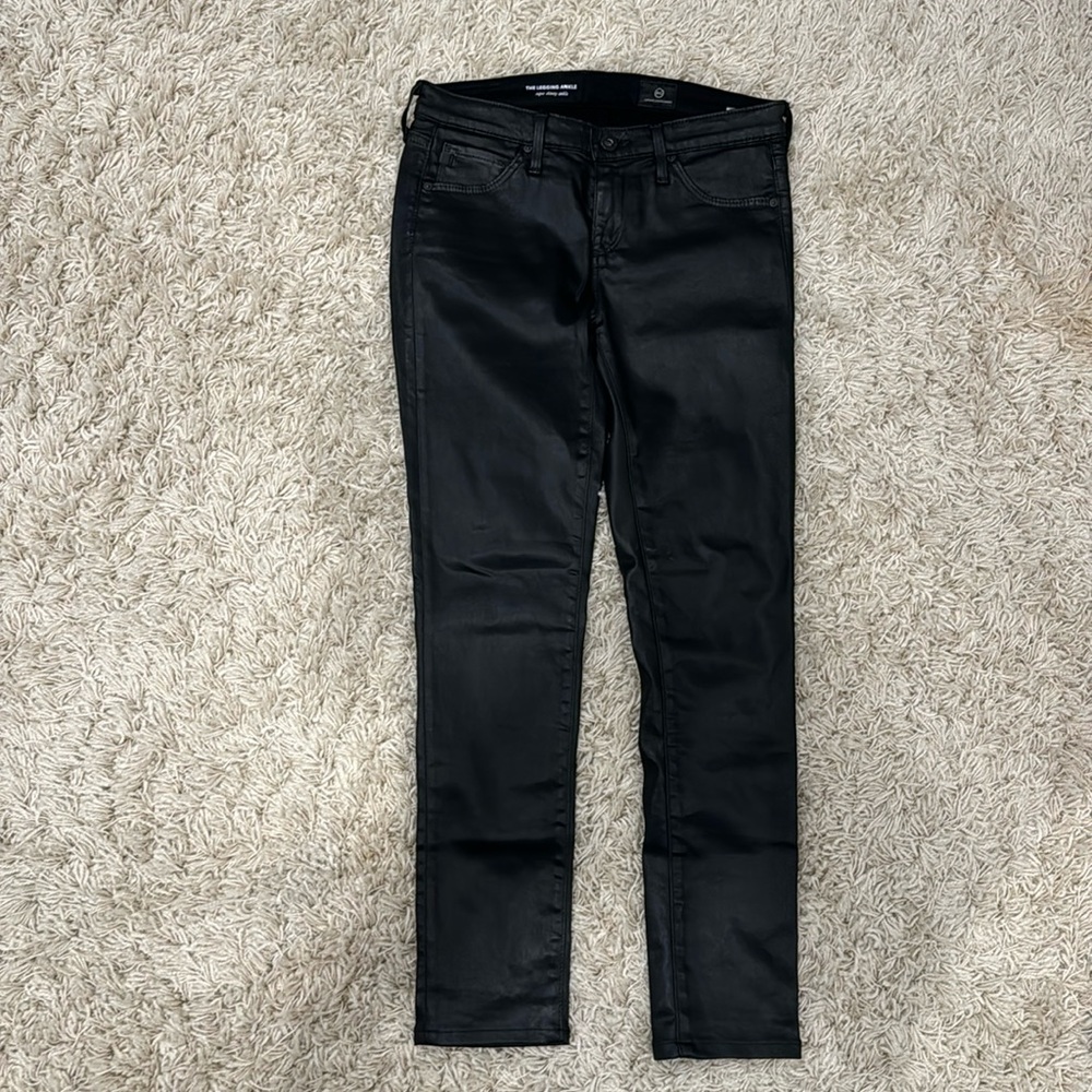 AG black coated skinny jeans